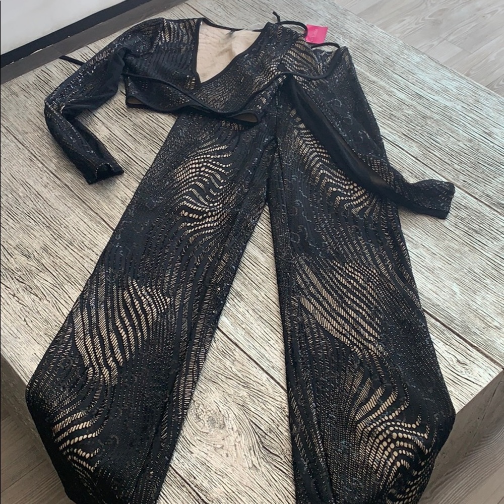 Two piece crop and top and pants
